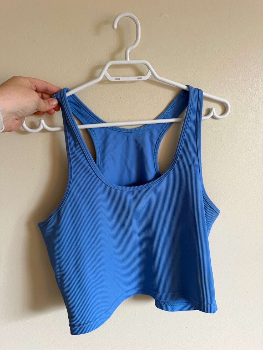 lululemon athletica Blue Ribbed Cropped Tank